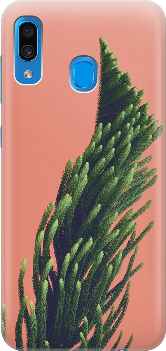 

Чехол на Samsung Galaxy A20/A30 с принтом "Хвоя на розовом", Зеленый;розовый, 7063