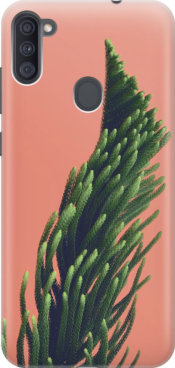 

Чехол на Samsung Galaxy A11/M11 с принтом "Хвоя на розовом", Зеленый;розовый, 7052