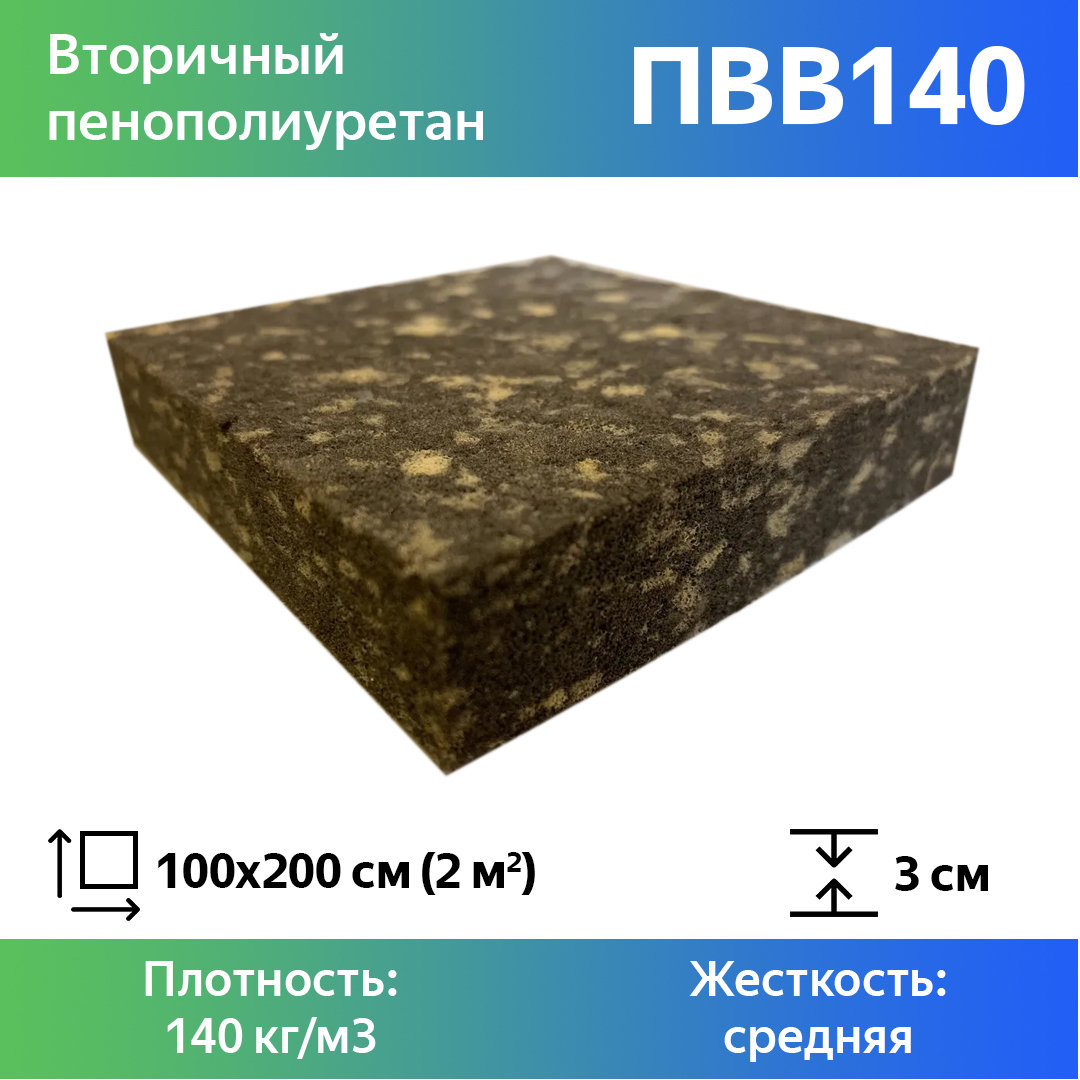 

Поролон для мебели вторичный Эгида RBD140 листовой 2x100x200 см, Белый, RBD-140 10