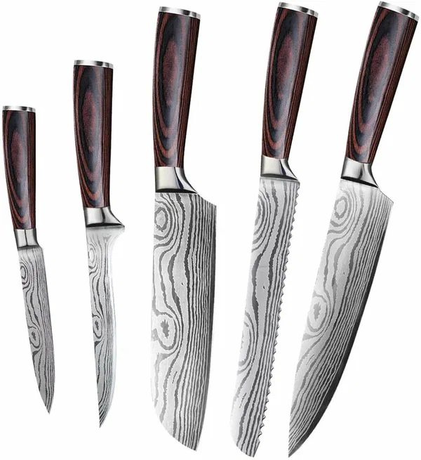 Набор кухонных ножей Spetime 5-Pieces Kitchen Knife Set Red RU G05-RE