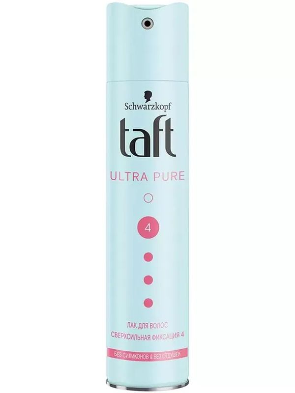 

Лак для волос Taft Ultra Pure, без силиконов и отдушек, сверхсильная фиксация 4, 250 мл