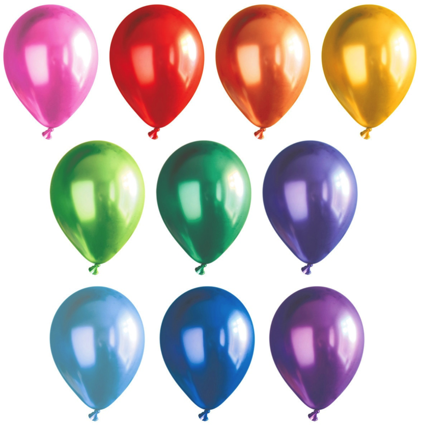 Набор воздушных шаров Boomzee, 10 штук, 30 см, цвет: ассорти (металлик), BLS-30 BOOMZEE