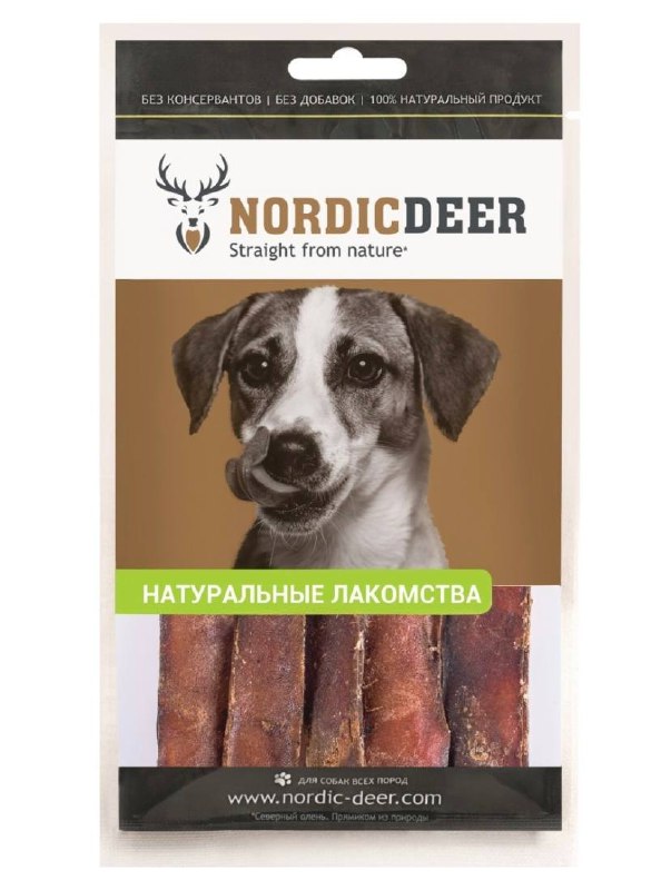 Лакомство для собак Nordic Deer, палочки из говядины, вяленые, 250 г