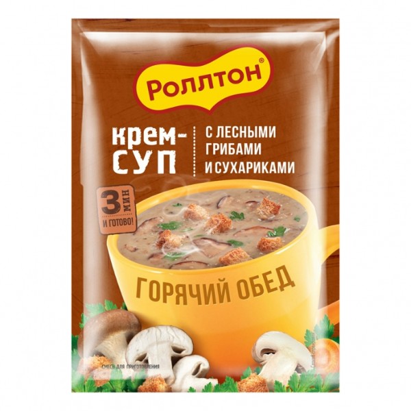 Крем-суп Роллтон грибной, быстрого приготовления, 50 г