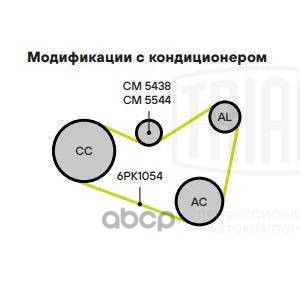 

TRIALLI Ролик привод. ремня для ам VW Golf (04-) 2.0i (с натяж. мех.) (CM 5438)