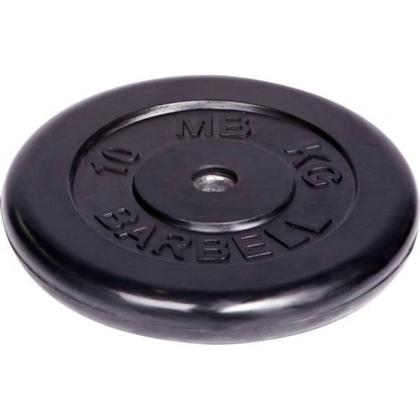 

Обрезиненный диск Barbell d 26 мм, чёрный, 10.0 кг 410, Черный