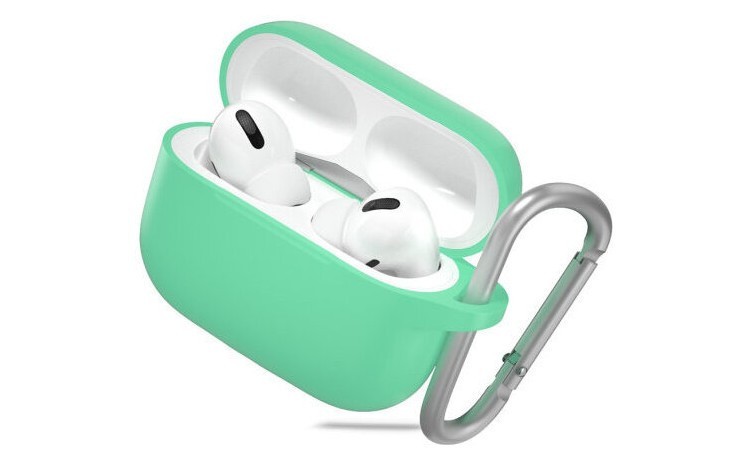 Чехол с карабином Blueo Soft silicone AirPods Pro Мятный (B36-SPT)