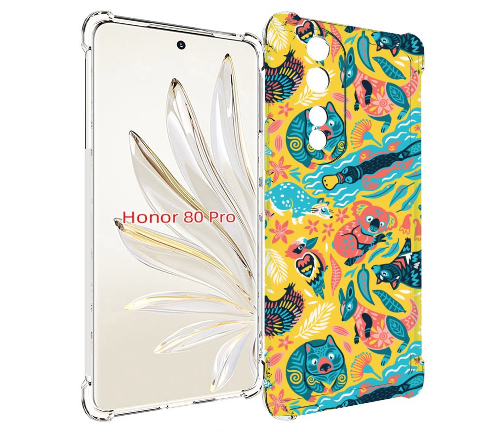 

Чехол MyPads seamless-pattern для Honor 80 Pro, Прозрачный, Tocco