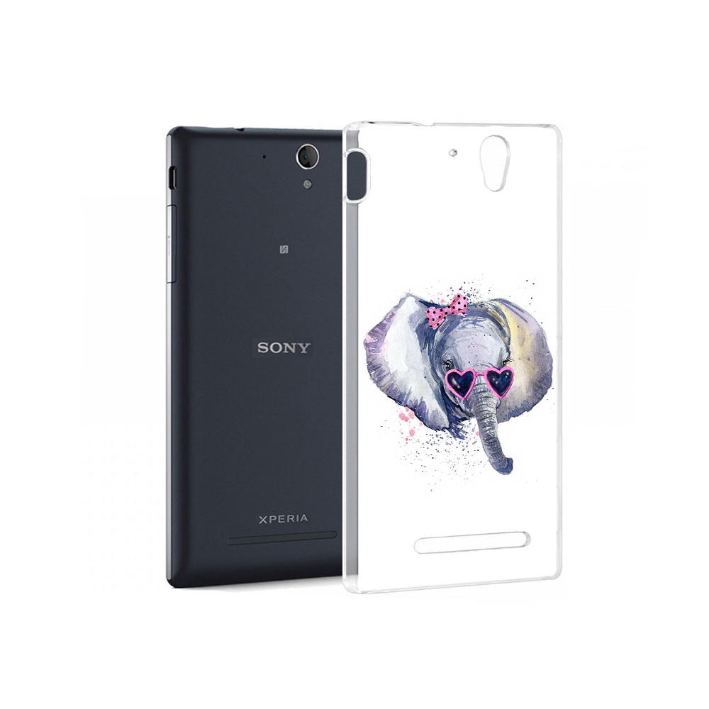 

Чехол MyPads Tocco для Sony Xperia C3 слоник в очках (PT18760.251.608), Прозрачный, Tocco