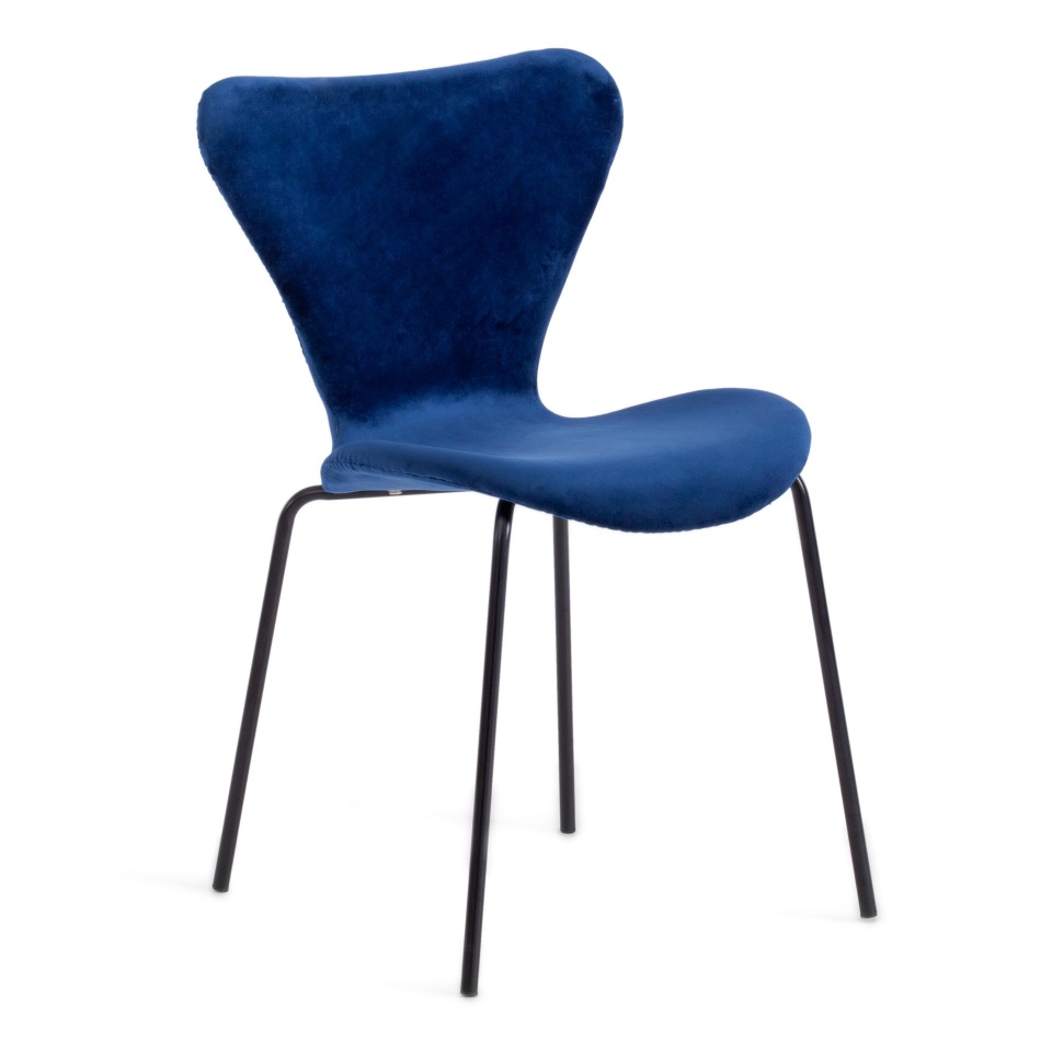 фото Стул tetchair jacobsen soft (mod dc 103) металл/флок, синий