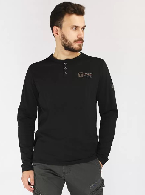 

Лонгслив мужской Timezone 22-10191-00 6247 9191 черный XL, 22-10191-00 6247 9191