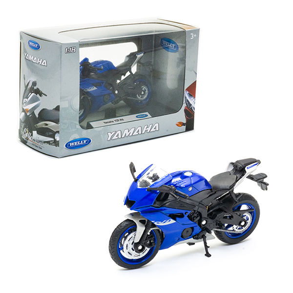 

Машинка Welly Велли Модель мотоцикла 1:18 YAMAHA YZF-R6 12856P, Синий;черный