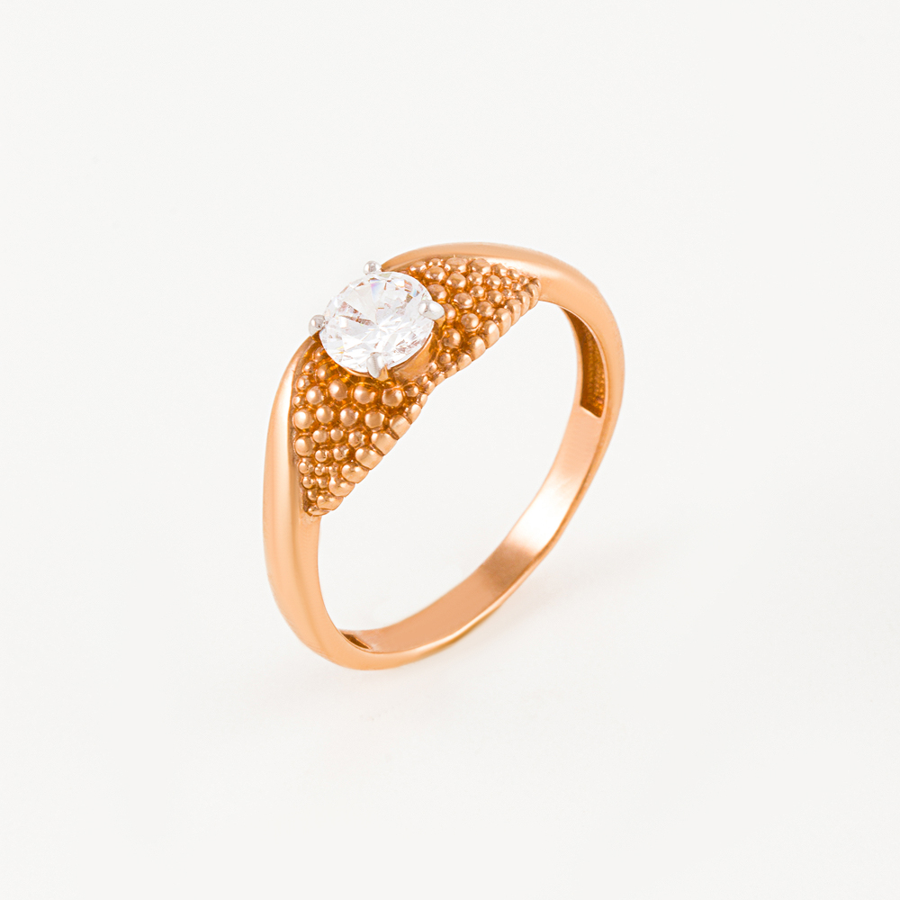 

Кольцо из красного золота с фианитом р.17,5 НАШЕ ЗОЛОТО 3ВК132-812, 3ВК132-812