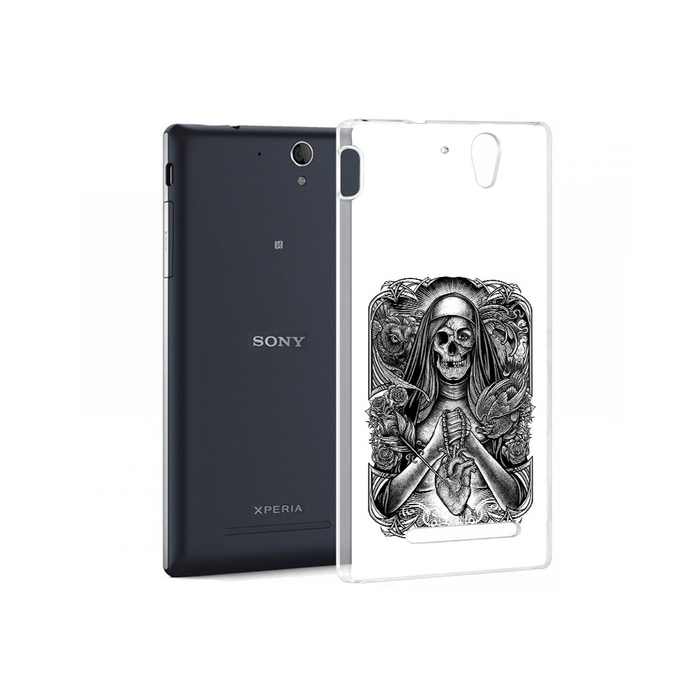 

Чехол MyPads Tocco для Sony Xperia C3 скелет с сердцем (PT18760.251.603), Прозрачный, Tocco