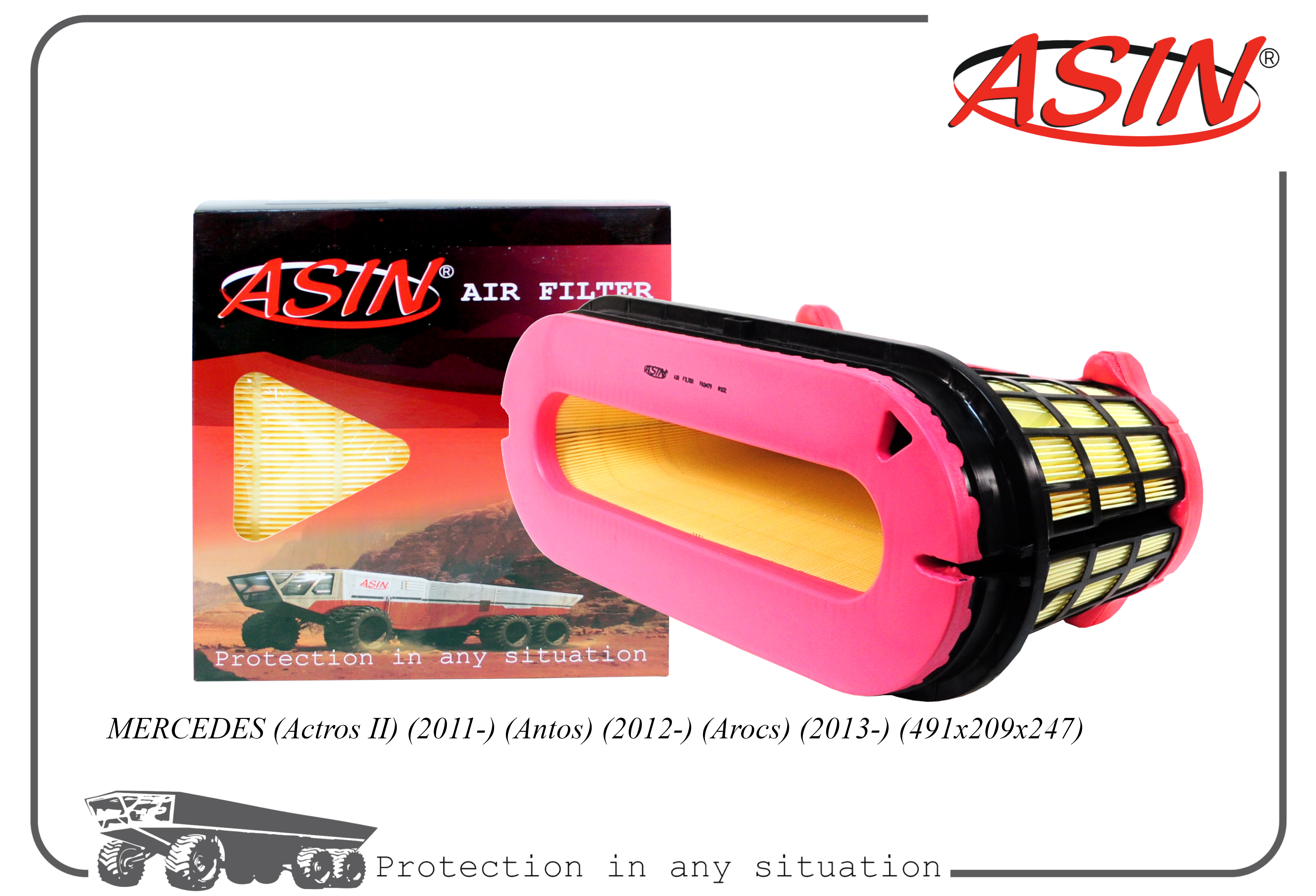 

Фильтр воздушный ASIN A0040949104 ASIN.FA3479 MERCEDES Actros II 2011- Antos 2012- Arocs