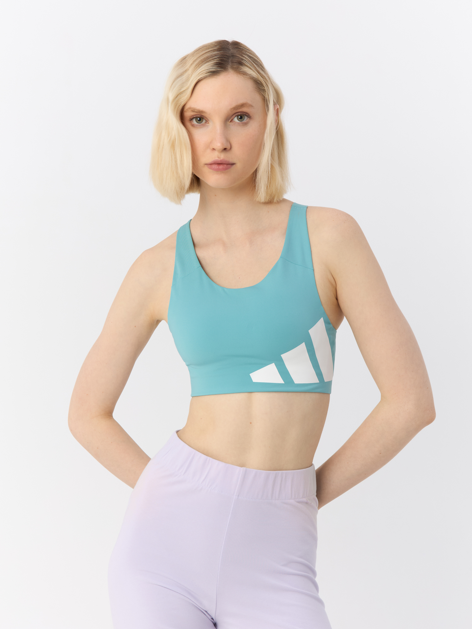 

Топ женский Adidas Ultimate High-Support Logo Bra GR8206 голубой XS, Ultimate High-Support Logo Bra
