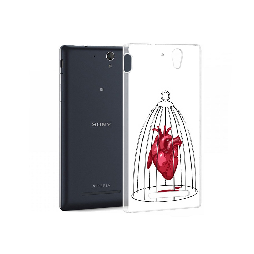 

Чехол MyPads Tocco для Sony Xperia C3 сердце в клетке (PT18760.251.597), Прозрачный, Tocco