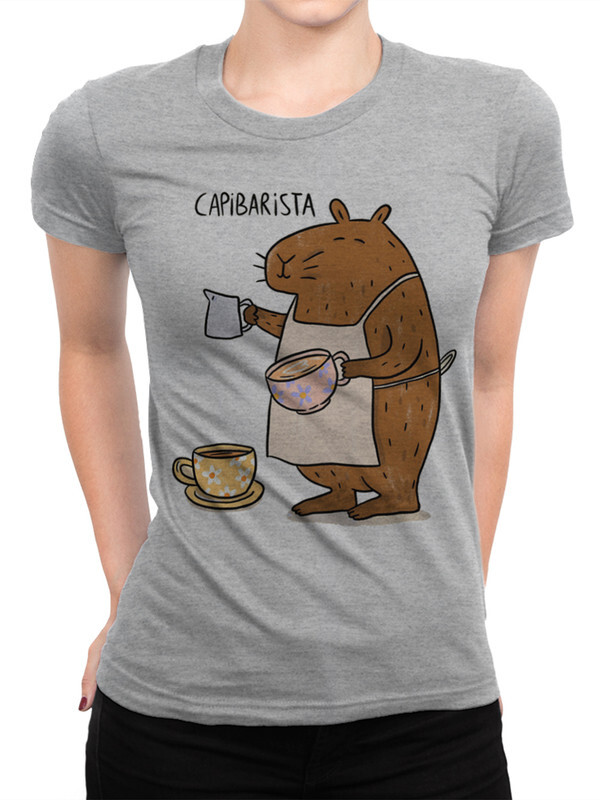 

Футболка женская Dream Shirts Капибариста Капибара KPB-697033-1 серая XS, Серый, Капибариста Капибара KPB-697033-1