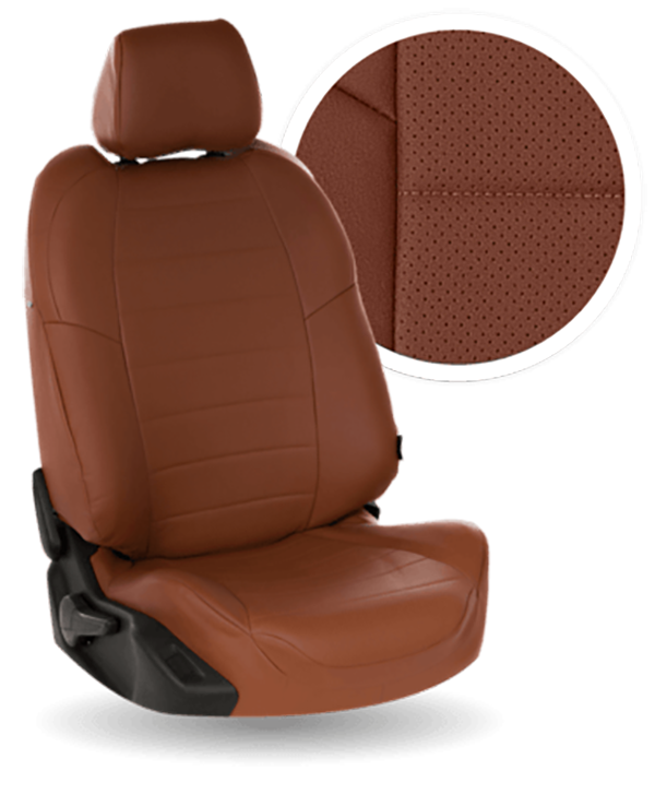 

Авточехлы Автопилот Nissan Qashqai I с 06-14г. Экокожа / Коричневый + Корич