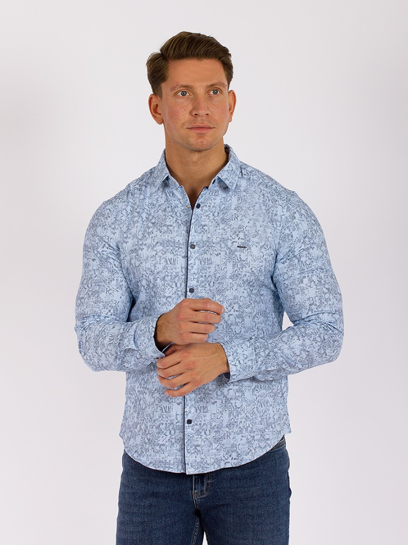 Рубашка мужская DAIROS GD81100476 голубая 4XL