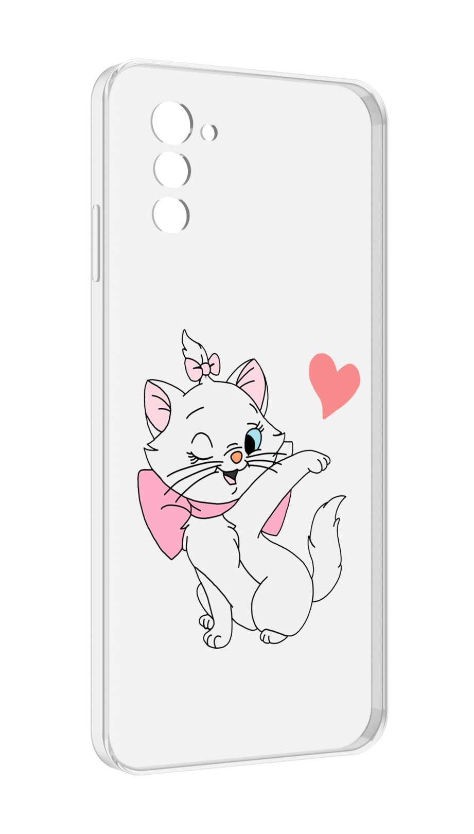 

Чехол MyPads белая-кошечка-с-сердечком женский для UleFone Note 12 / Note 12P, Прозрачный, Tocco