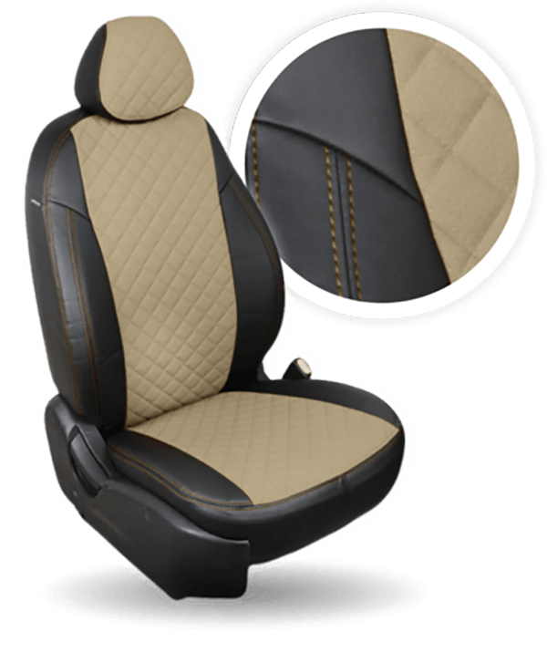 

Авточехлы Автопилот Nissan Qashqai I с 06-14г. Ромб / Черный + Темно-бежевый