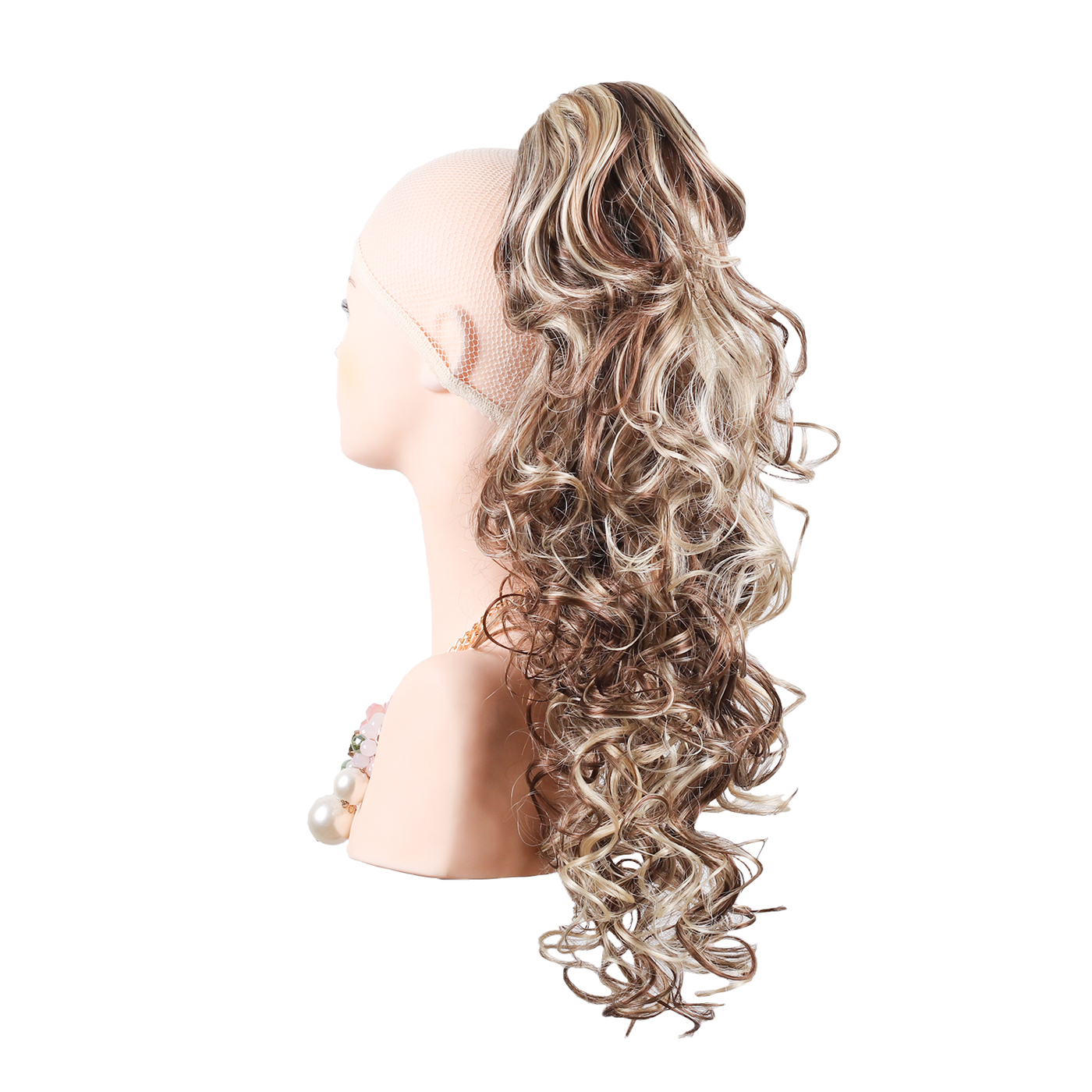 

Шиньон из волос WigStar Sofia заколка-краб, волны, искусственный волос, светлый каштан, Разноцветный, T-88GL
