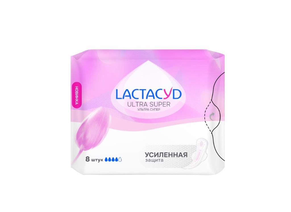 

Прокладки женские Lactacyd Ultra Super, 8 шт, 1 упаковка, Белый