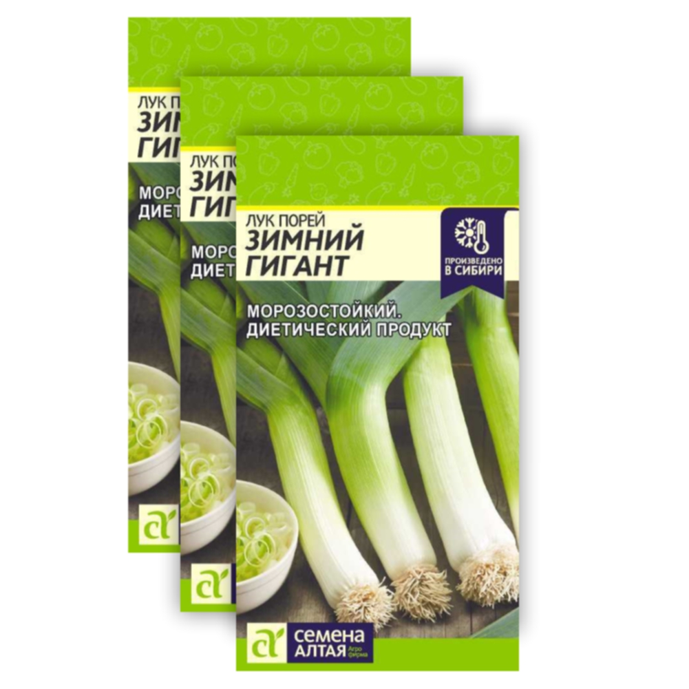 

Комплект Семена Лук Порей Зимний Гигант Семена Алтая 23-01652 1 гр 3 уп
