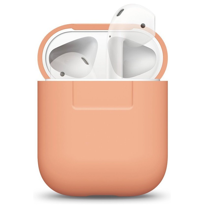 фото Силиконовый чехол elago airpods silicone case airpods 1&2 персиковый (eapsc-pe)