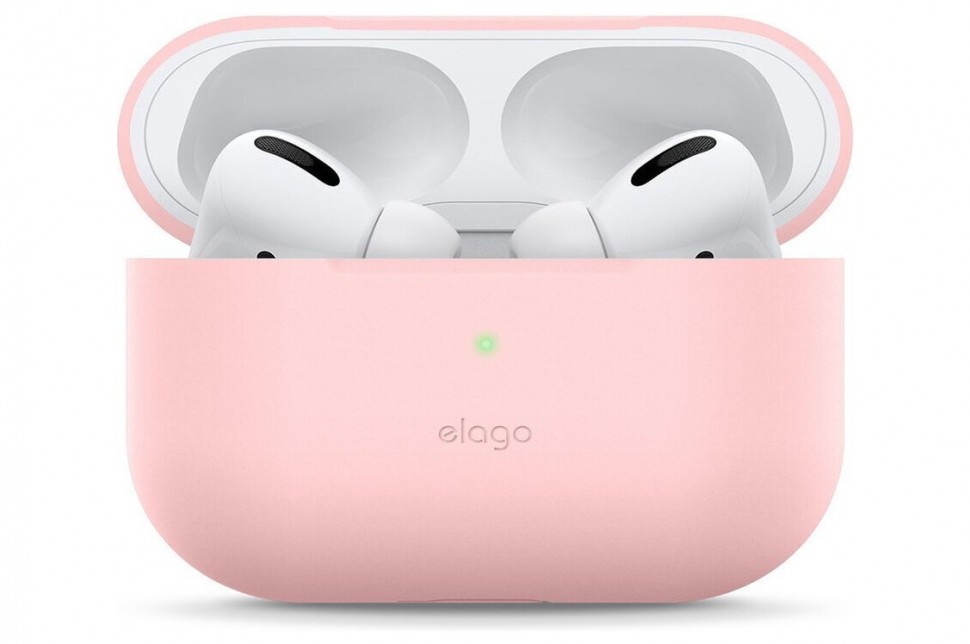 фото Силиконовый чехол elago slim silicone case airpods pro розовый (eappsm-ba-pk)