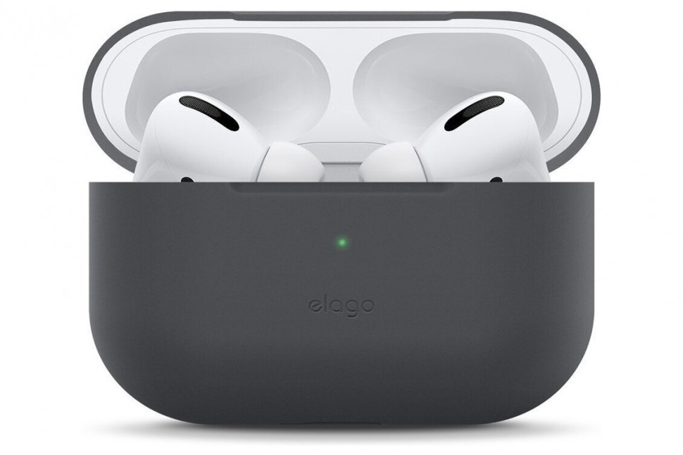 фото Силиконовый чехол elago slim silicone case airpods pro темно-серый (eappsm-ba-dgy)