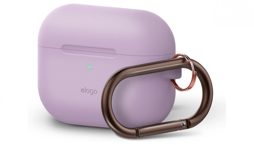 фото Силиконовый чехол с карабином elago silicone hang case airpods pro лавандовый