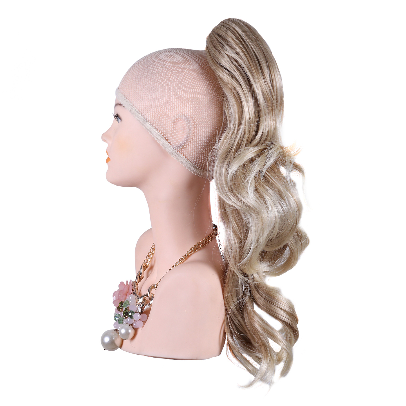 

Шиньон из волос WigStar на заколке-краб, волнистый, искусственный, русый, Блонд, T601