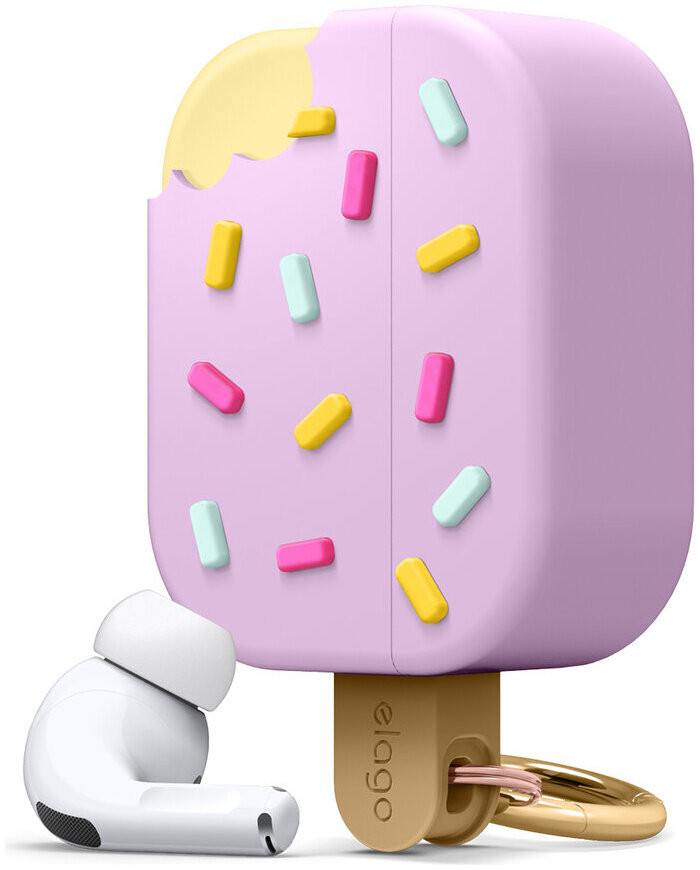 фото Чехол elago ice cream silicone hang case для airpods pro, лавандовый