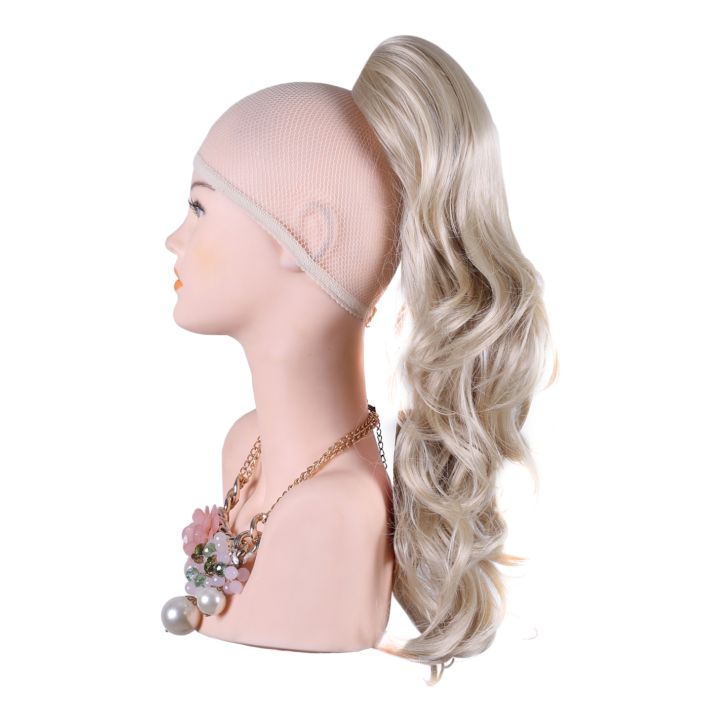 

Шиньон из волос WigStar на заколке-краб, волнистый, искусственный, пепельный блонд, T601