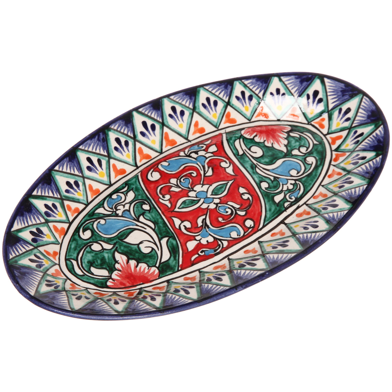 фото Тарелка риштанская керамика селедочница