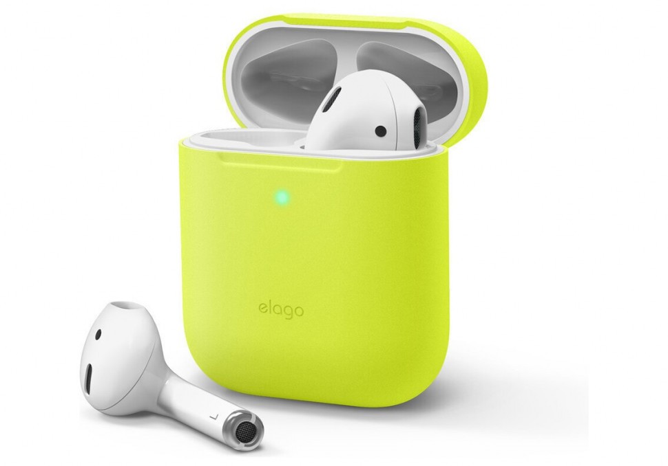 фото Чехол elago skinny case airpods 1&2 неоновый желтый (eapsk-ba-nye)