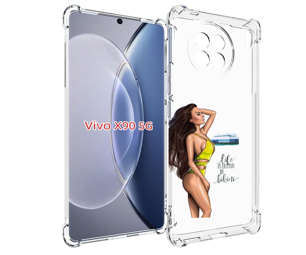 Чехол MyPads Девушка-в-купальнике для Vivo X90