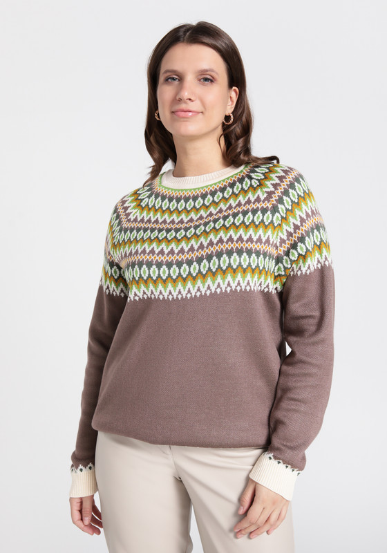 

Джемпер женский Vivawool 311280 разноцветный 52 RU, Коричневый, 311280