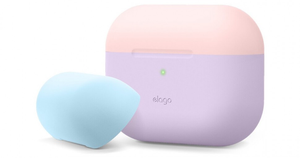 Чехол Elago Duo Case AirPods Pro Лавандовый с Розовой и Голубой крышками