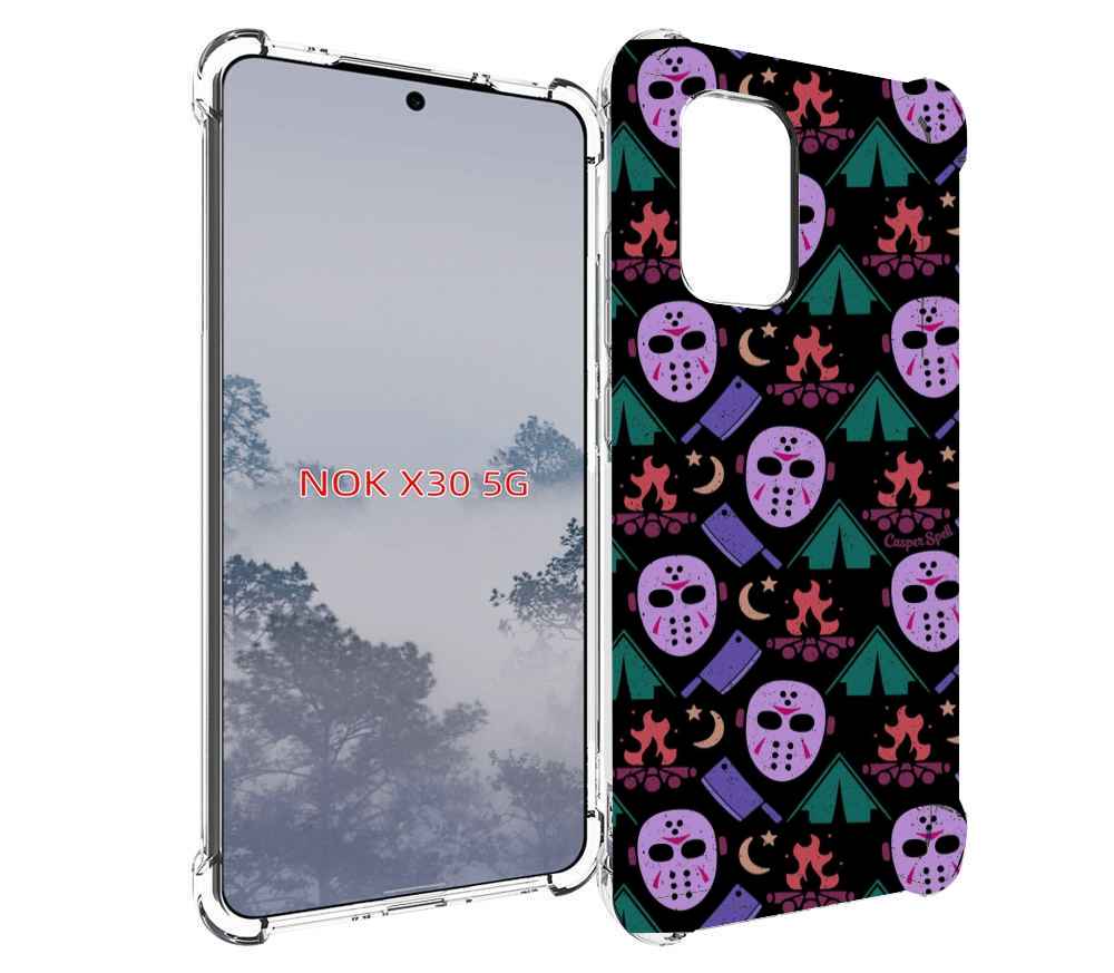 

Чехол MyPads фиолетовые маски для Nokia X30 5G, Tocco