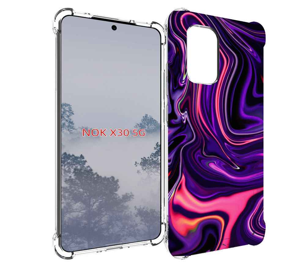 

Чехол MyPads фиолетовые краски для Nokia X30 5G, Tocco