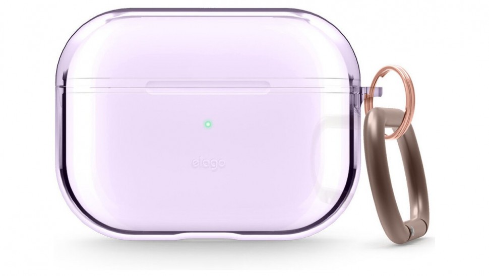 фото Чехол с карабином elago clear hang case airpods pro лавандовый (eappcl-hang-lv)