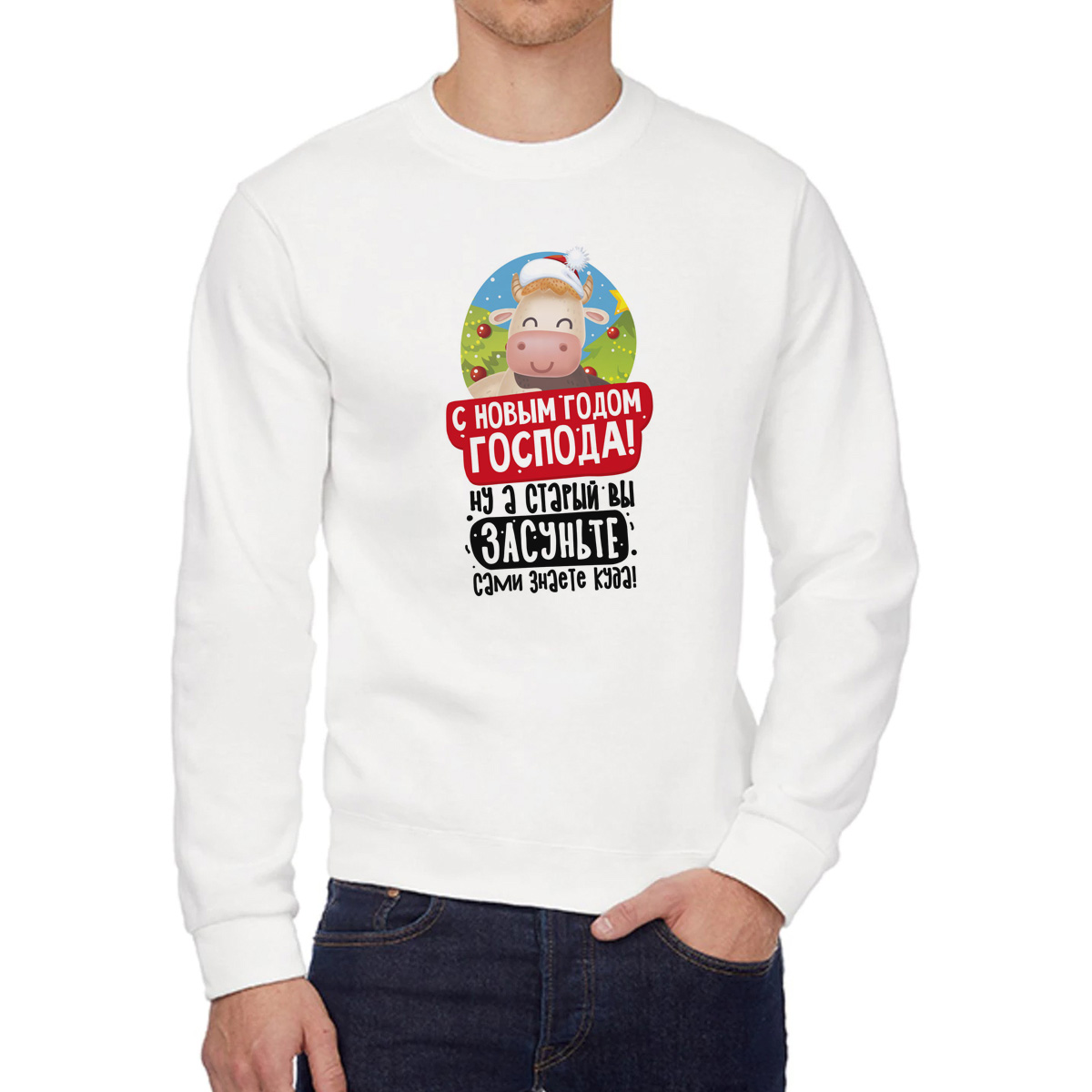

Свитшот унисекс CoolPodarok W03025 белый 50 RU, W03025