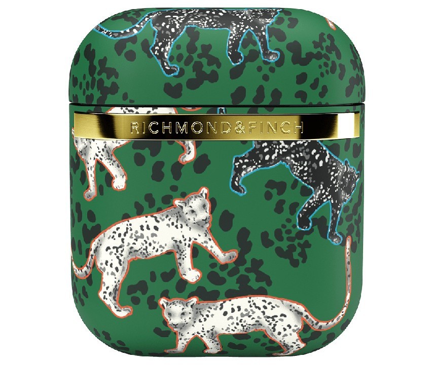 фото Чехол richmond & finch fw20 airpods 1&2 "зеленый леопард" (green leopard) (r41732) richmond finch