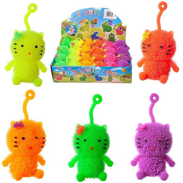 

Игрушка-антистресс Junfa Мялка Кошка световые эффекты F265/1, Разноцветный