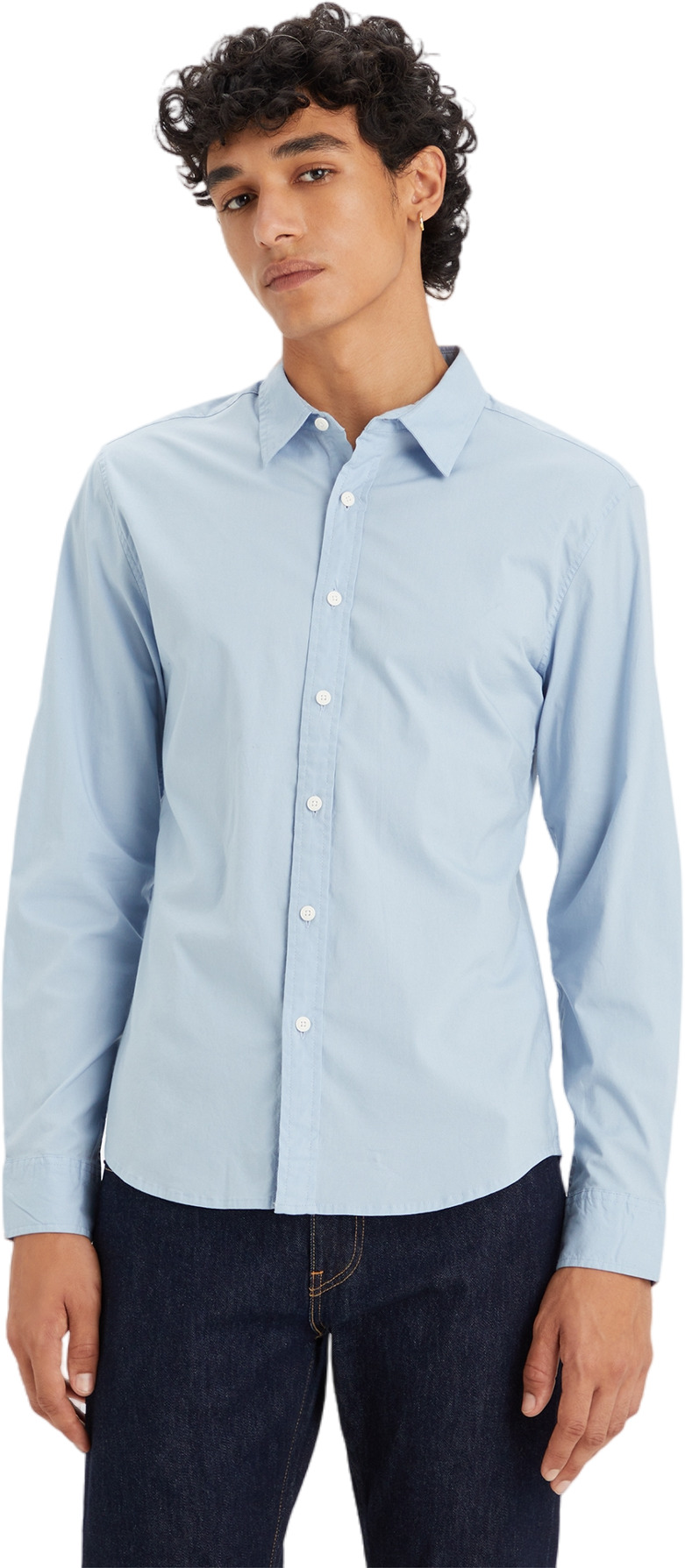 

Рубашка мужская Levis Men Long Sleeve Housemark Shirt голубая XL, Голубой, Men Long Sleeve Housemark Shirt