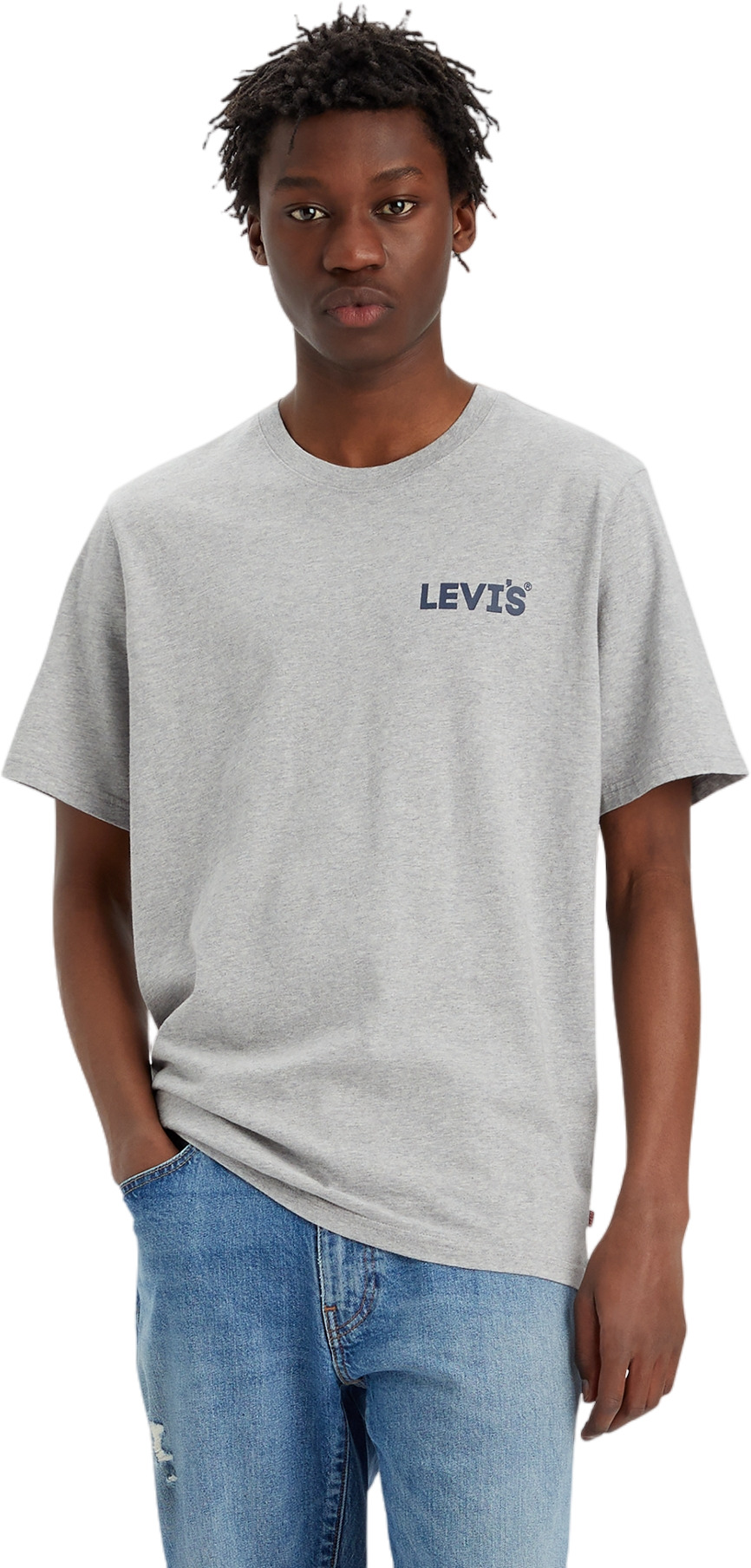 Футболка мужская Levi's Men Relaxed Fit Graphic Tee серая 2XL Пакистан серый