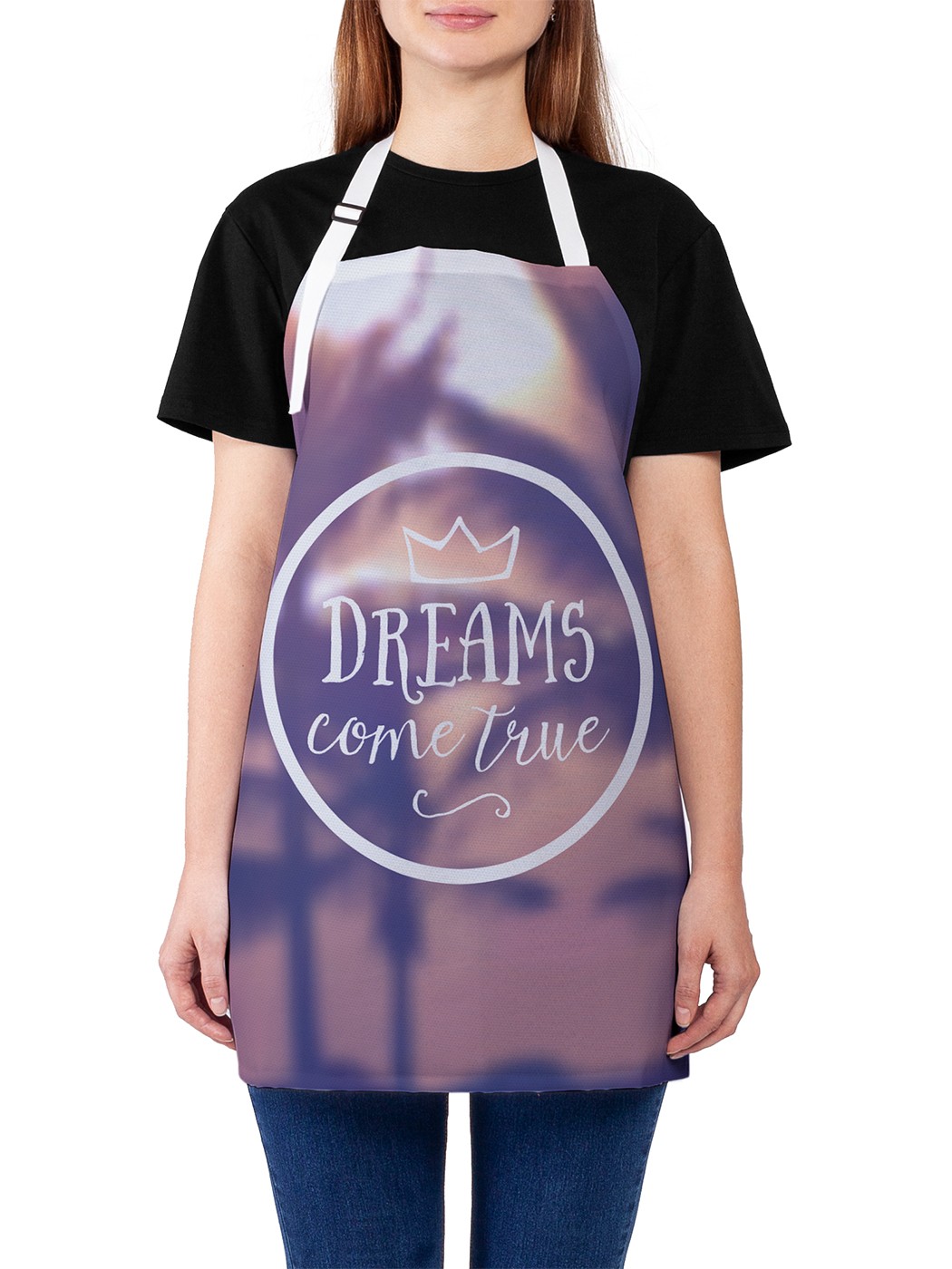 

Фартук женский JoyArty для готовки "Мечты сбываются", универсальный размер, Фиолетовый